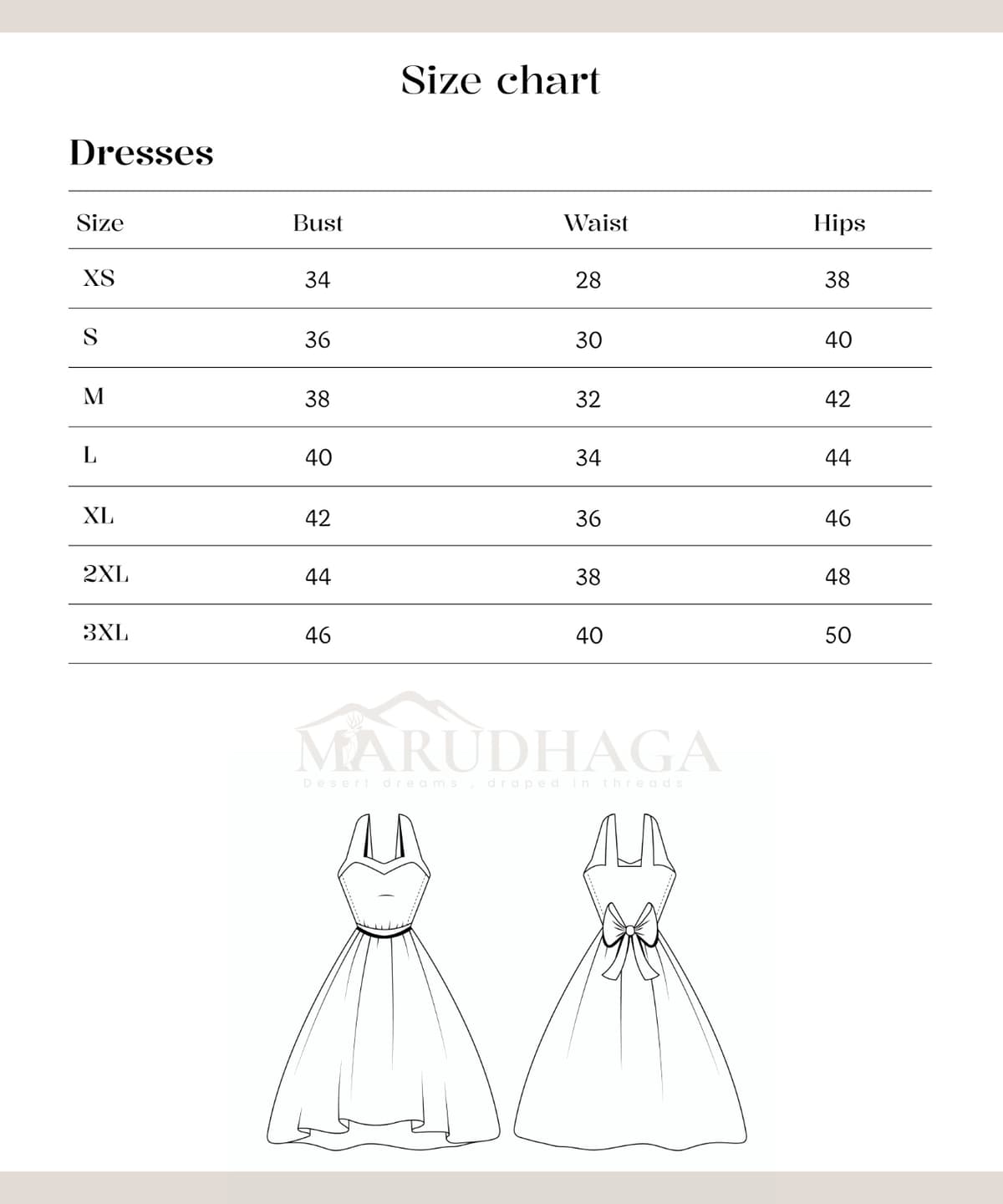 Dresses Size Guide