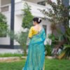 Yellow & Teal Blue Embroidered Lehenga Choli with Dupatta | Elegant Ethnic Wear for Women – Marudhaga