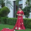 Red Bandhani Lehenga Choli with Heavy Dupatta | Traditional Designer Ethnic Wear for Women – Marudhaga