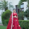 Red Bandhani Lehenga Choli with Heavy Dupatta | Traditional Designer Ethnic Wear for Women – Marudhaga