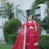 Red Bandhani Lehenga Choli with Heavy Dupatta | Traditional Designer Ethnic Wear for Women – Marudhaga