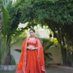 IMG_0148 Rust Orange Lehenga Choli with Geometric Embroidered Dupatta | Designer Ethnic Wear for Women – Marudhaga