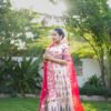 IMG_0159 Off-White Printed Lehenga Choli with Rani Pink Embroidered Dupatta | Designer Bridal Ethnic Wear – Marudhaga
